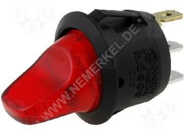 Kippchalter 1-pol. (E-O), mit Beleuchtung 230V