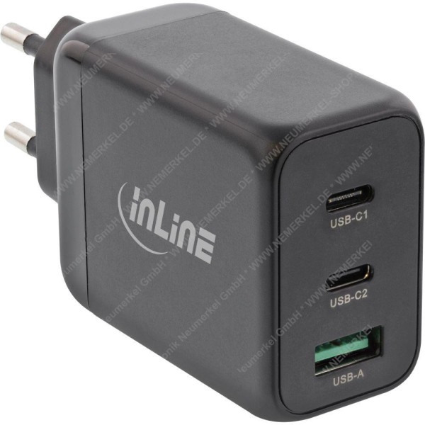 InLine USB PD Netzteil, GaN Ladegerät, 3-Port, Dua