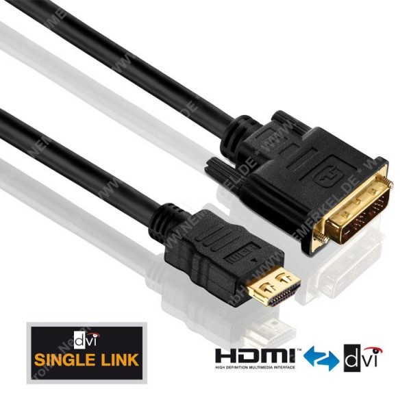 HDMI/DVI Kabel - PureInstall 5,00m