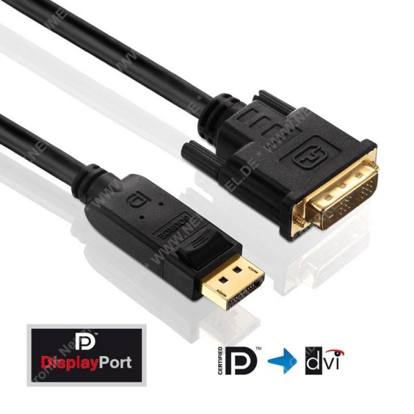 DisplayPort zu DVI Kabel - PureInstall - 1,50m