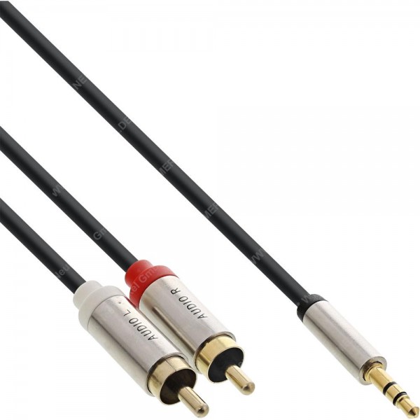 InLine Slim Audio Klinke 3,5mm ST an 2x Cinch 5m