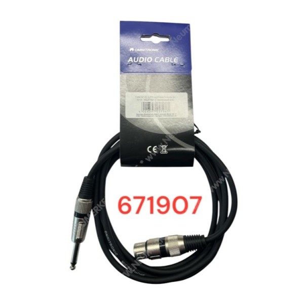 XLR Adapterkabel 2m XLR-Buchse - Klinkenstecker