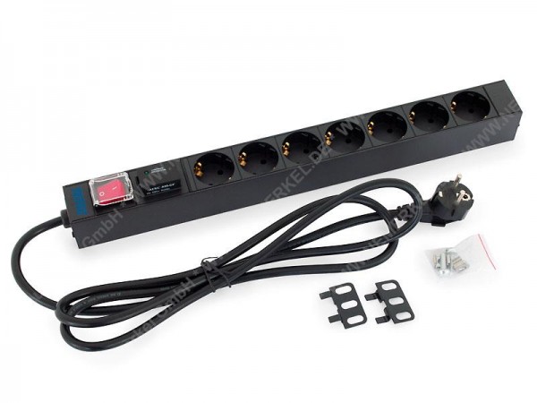 RAB-PD-X12-A1 19" Steckdosenleiste 7-fach, schwarz