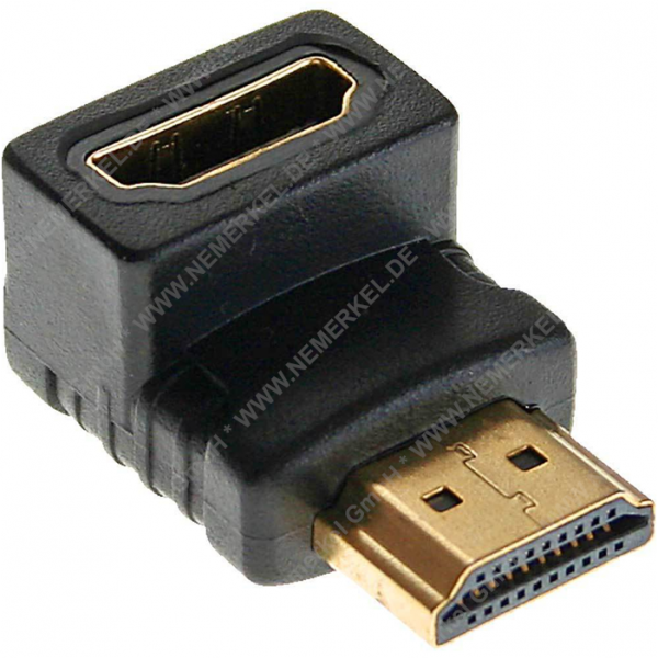 HDMI Adapter, Stecker/Buchse, gewinkelt unten