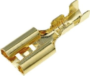 Flachsteckhülse 4,8mm Steckbreite gold / blank
