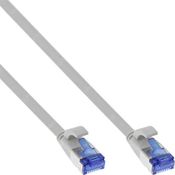 CAT6A-KG1.0 Flach-Patchkabel 1m,U/FTP,TPE grau