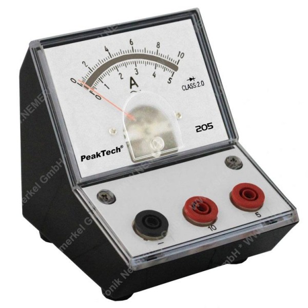 PeakTech 205-10, Analog-Amperemeter, 0...5A...