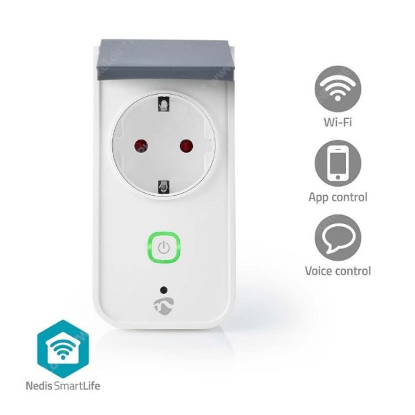 SmartLife Wifi Stecker, grau/weiss, 3680 W,