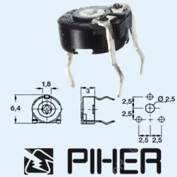 PT-6 Piher-Trimmer 10K / liegend
