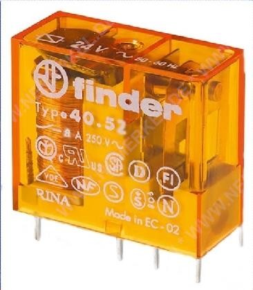 Finder Printrelais 12V/AC 16A, Raster 5mm