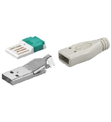USB A-Stecker zur werkzeugfreien Crimp-Montage