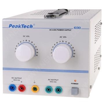PeakTech 6130 AC/DC Labornetzgerät 1 - 15 V/10 A..