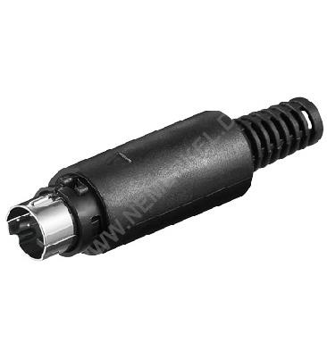 Mini-DIN-Stecker 4-polig Kunststoff schwarz SVHS