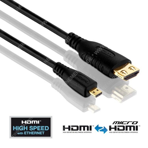 HDMI/Micro HDMI Kabel - PureInstall 3,00m