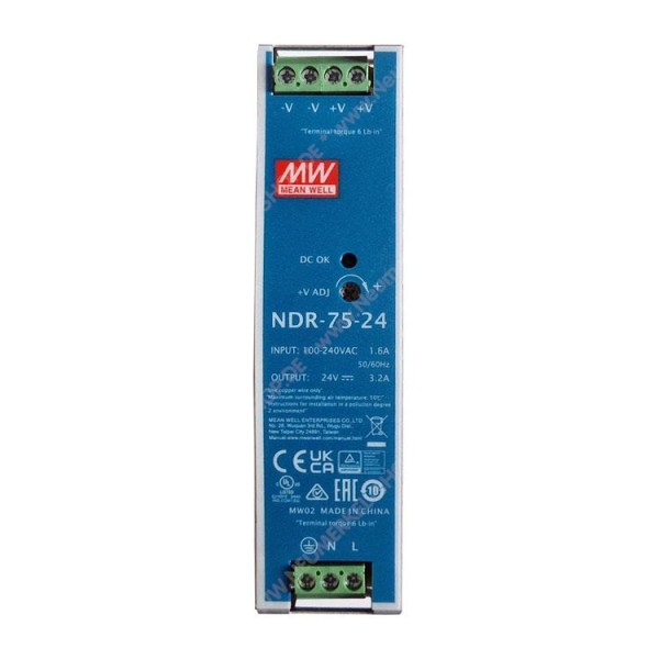 MEAN WELL, NDR-75-24, 24 Volt, 3,2 A DIN-Schiene...