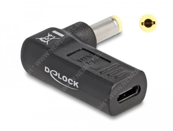 USB-C Adapter 19V m. 5,5x2,5 Stecker gew.
