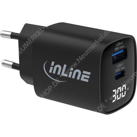 InLine USB PD Netzteil, GaN Ladegerät, 2-Port, USB