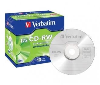 VERBATIM CD-RW 80Min/700MB/8-12xJewelcase(10 Disc)