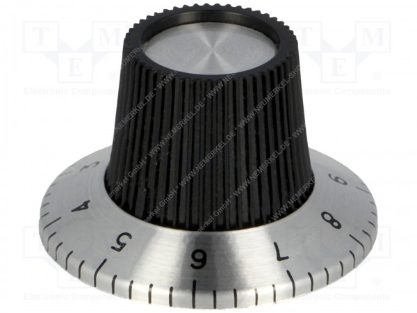 Knopf für 6mm Poti K5001 schwarz-silber mit Skala