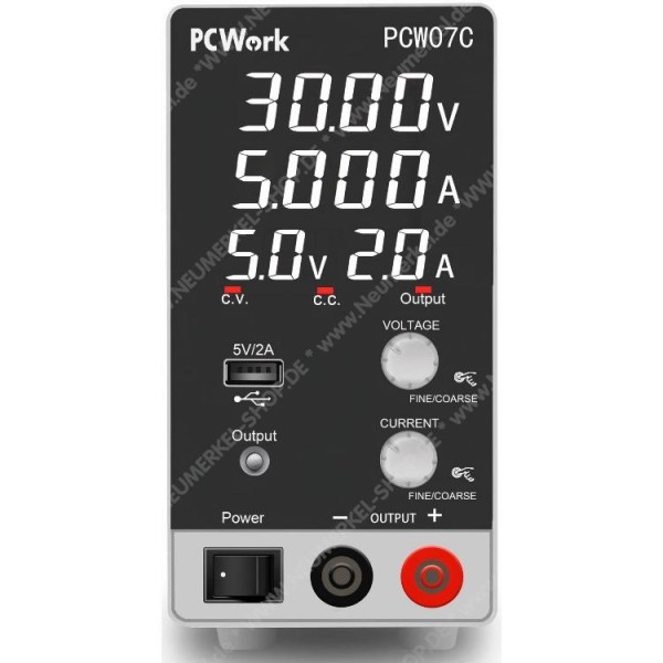PCW07C Labornetzteil, DC 0-30V, 0-5A