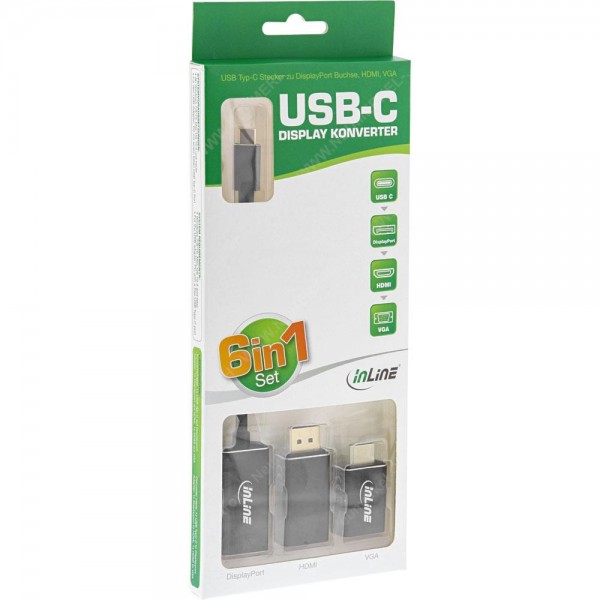 USB-C Adapter Set 6 in 1 schwarz