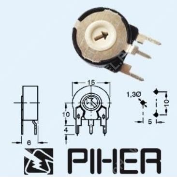 PT-15 Piher-Trimmer 2,5K / stehend