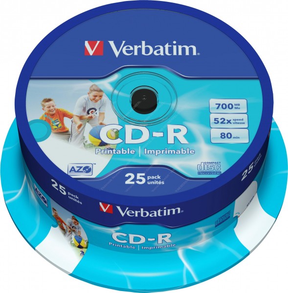 CD-R 80min/700MB/52x Cakebox (25 Disc), VERBATIM