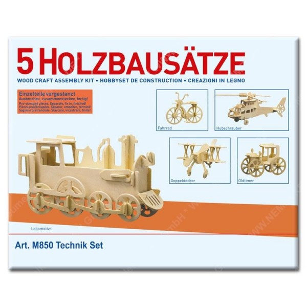 Holzbausatz 5 x Technik...