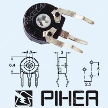 PT-6 Piher-Trimmer 2,5K / stehend
