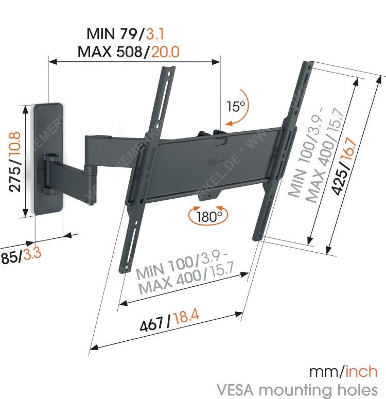 TVM 1445 Motion Medium Wandhalterung, 32-65 Zoll | Neumerkel-Shop
