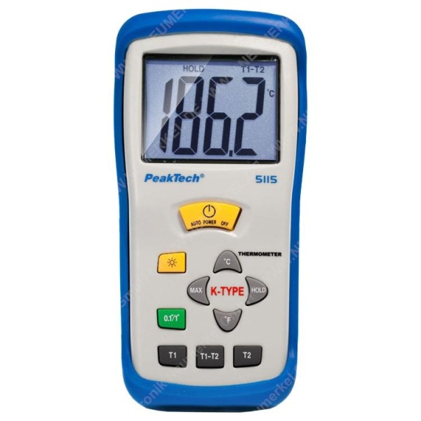 PeakTech 5115 Digital-Thermometer, 2 CH...