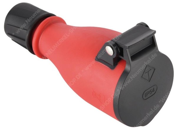 Schutzk.-Kupplung mit Klappdeckel rot/sw...