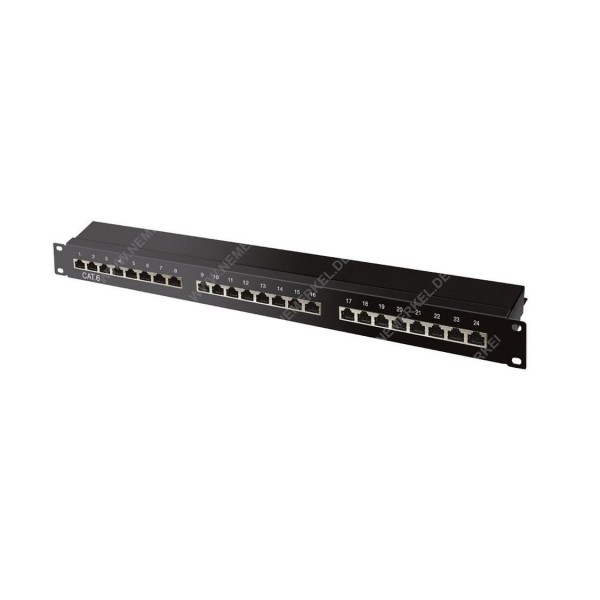 Patchpanel 24 port Cat6 19" schwarz...