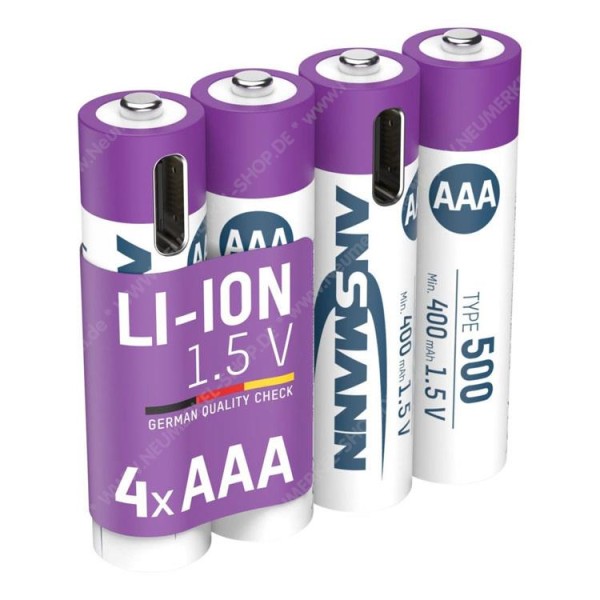 Micro Akkus AAA, Li-Ion, USB-C Aufladbar...