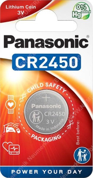 CR 2450 L/1BP Lithium-Batterie 3-Volt Panasonic