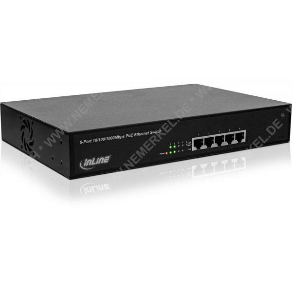 InLine PoE Gigabit Netzwerk Switch 5 Port (4x PoE+
