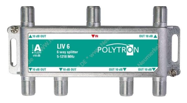 LIV 6 F-Verteiler 6-fach, 5-1.218 MHz, Polytron