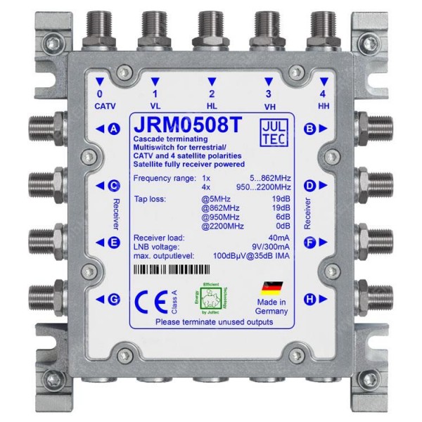 JRM 0508T receivergesp. Multischalter 5E/8A...