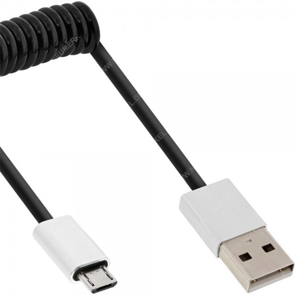 USB Micro-Spiralkabel 2 m