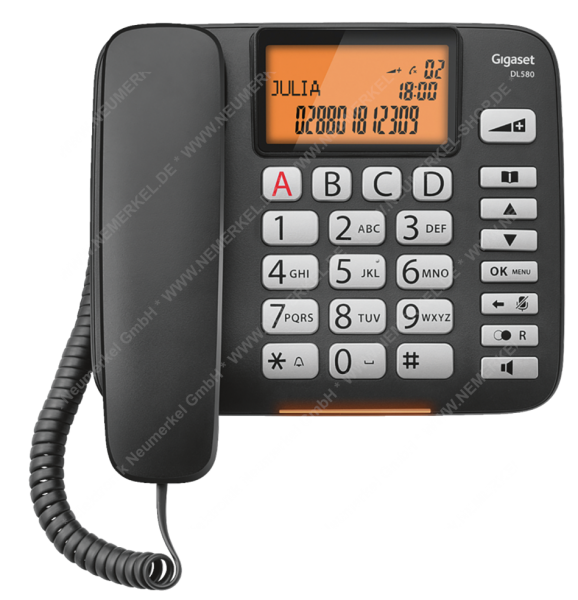 Gigaset DL580 Komfort-Telefon, schwarz