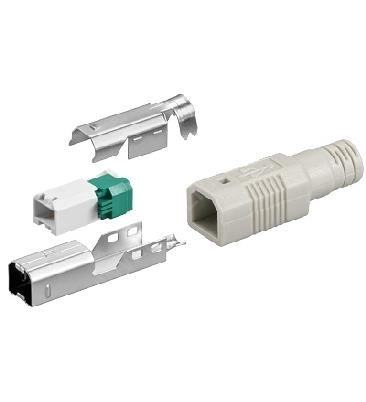 USB B-Stecker zur werkzeugfreien Crimp-Montage