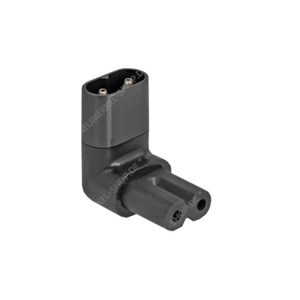 Netzadapter, IEC 60320, 90° gewinkelt, sw...