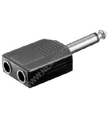 Audio-Adapter 6,3mm Klinkenstecker mono auf 2x K