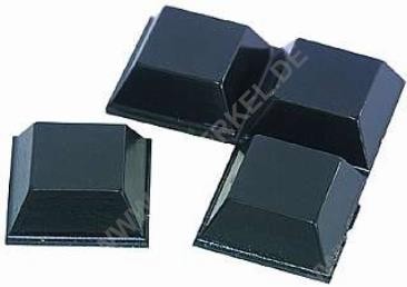 Gerätefuß, quadratisch, schwarz, 12x6mm