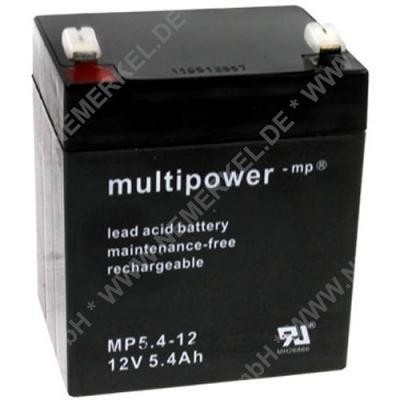 12 V-5,4 AH Multipower Akku 4,8 mm Anschluss