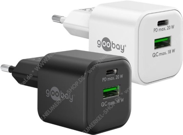 USB-C + A Dual Schnellladegerät, Nano, 20 Watt..