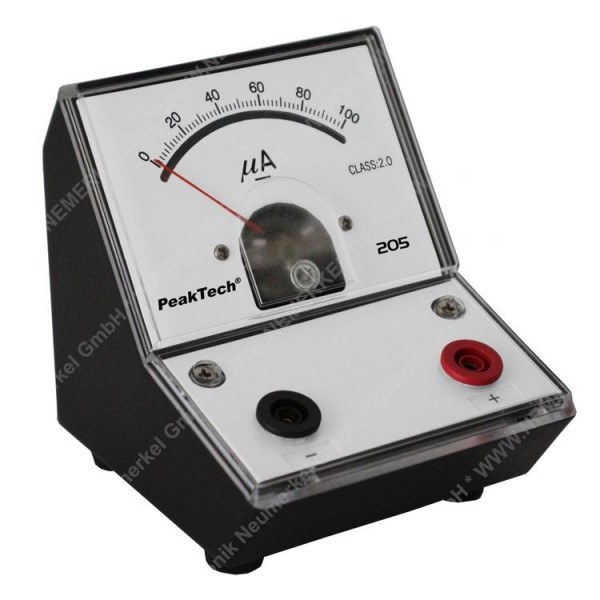 PeakTech 205-02 Analog-Amperemeter, 0...100µA...