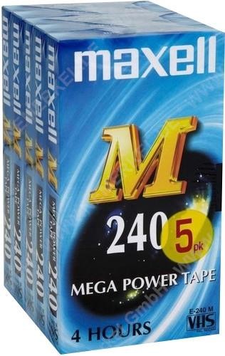 E-240/5 Videocassette VHS 240Min, Maxell