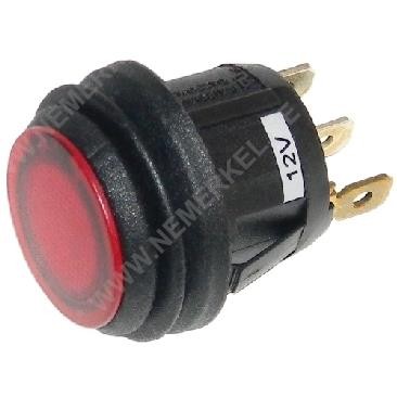 Wippschalter 1-pol. (E-O), rote Beleuchtung IP65