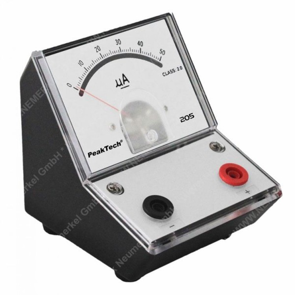 PeakTech 205-01 Analog-Amperemeter, 0...50µA...